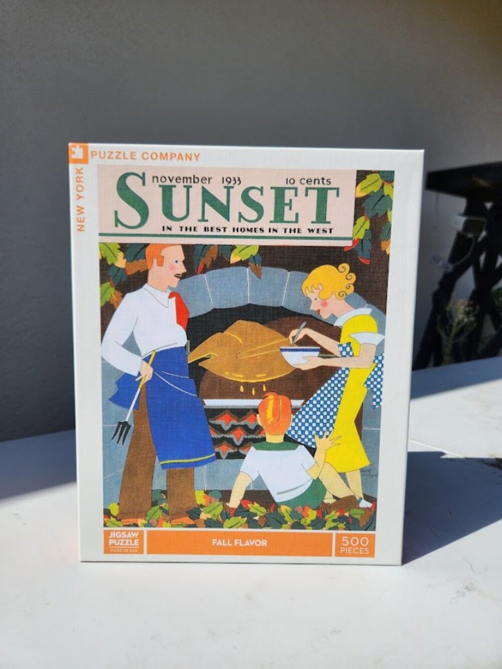 500 Piece New York Puzzle Company Jigsaw Puzzle Fall Flavor Vintage Sunset Magaz